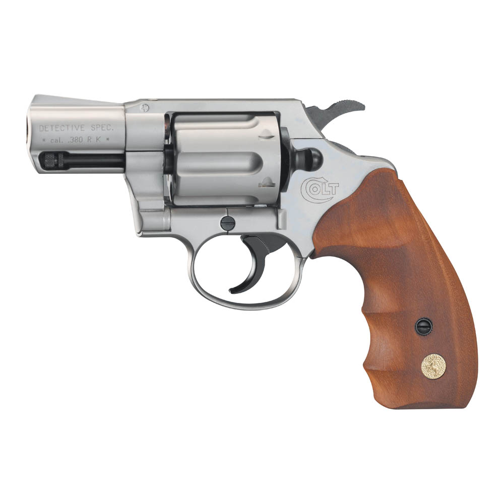 Colt Detective Special cal. 9 mm R.K. - Nickel / Holz