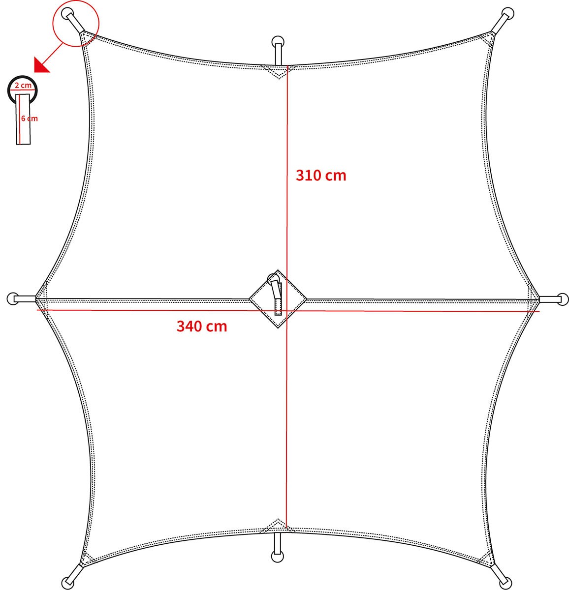 Regenplane, "Hexagon-Tarp", M 95 CZ tarn, ca. 340 x 310 cm 